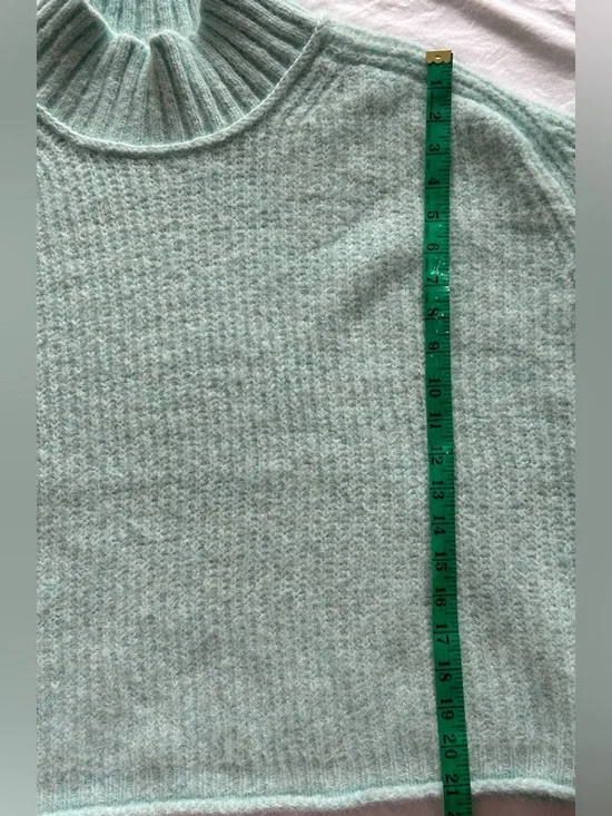 NWT Pilcro by Anthropologie Mock Neck Aqua Pullover - Picture 9 of 10